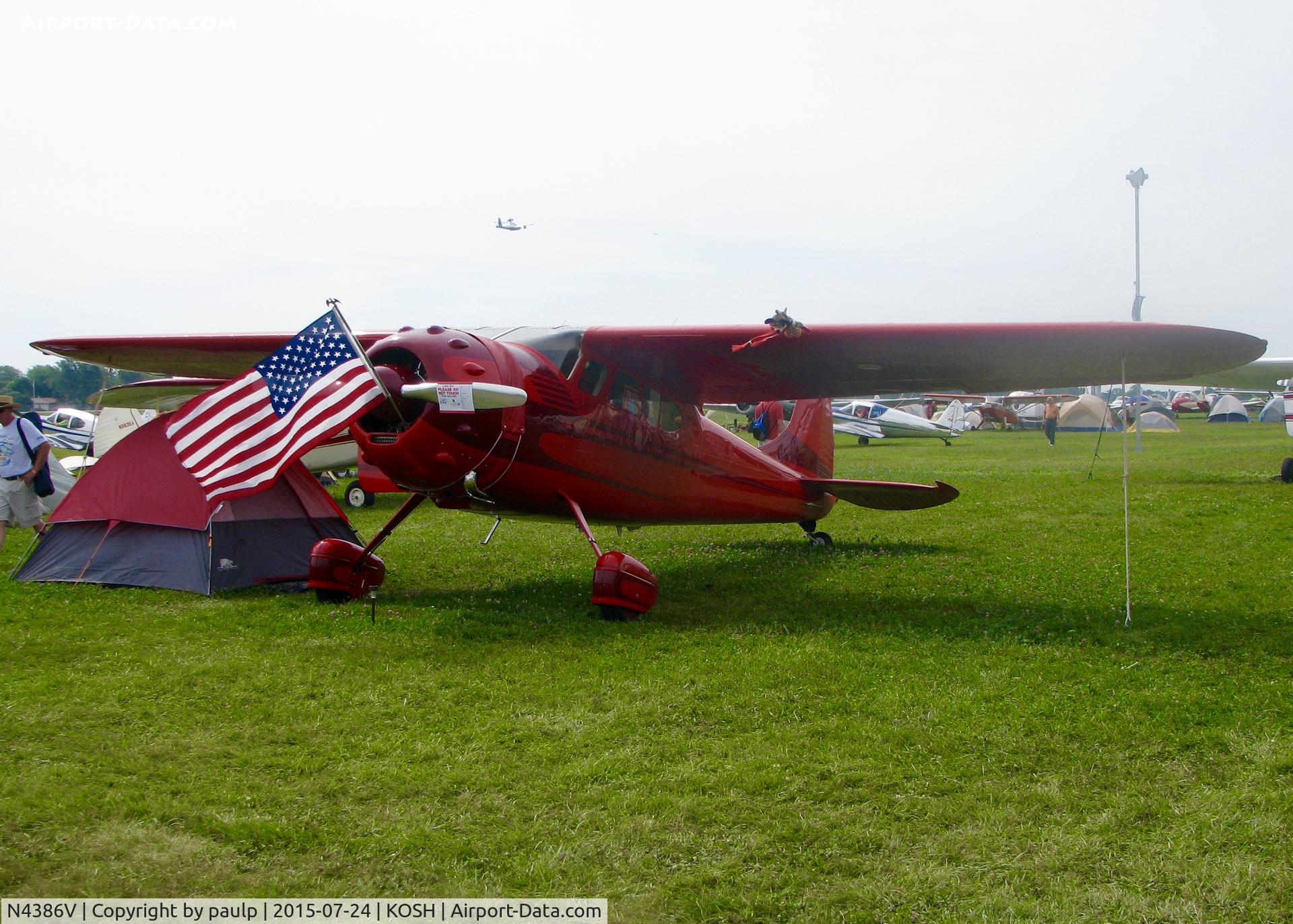 N4386V, 1949 Cessna 195 C/N 7308, At AirVenture.