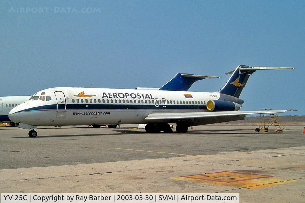 YV-25C, 1976 McDonnell Douglas DC-9-32 C/N 47721, McDonnell Douglas DC-9-32 [47721] (Aeropostal Venezuela) Caracas-Simon Bolivar International~YV 30/03/2003