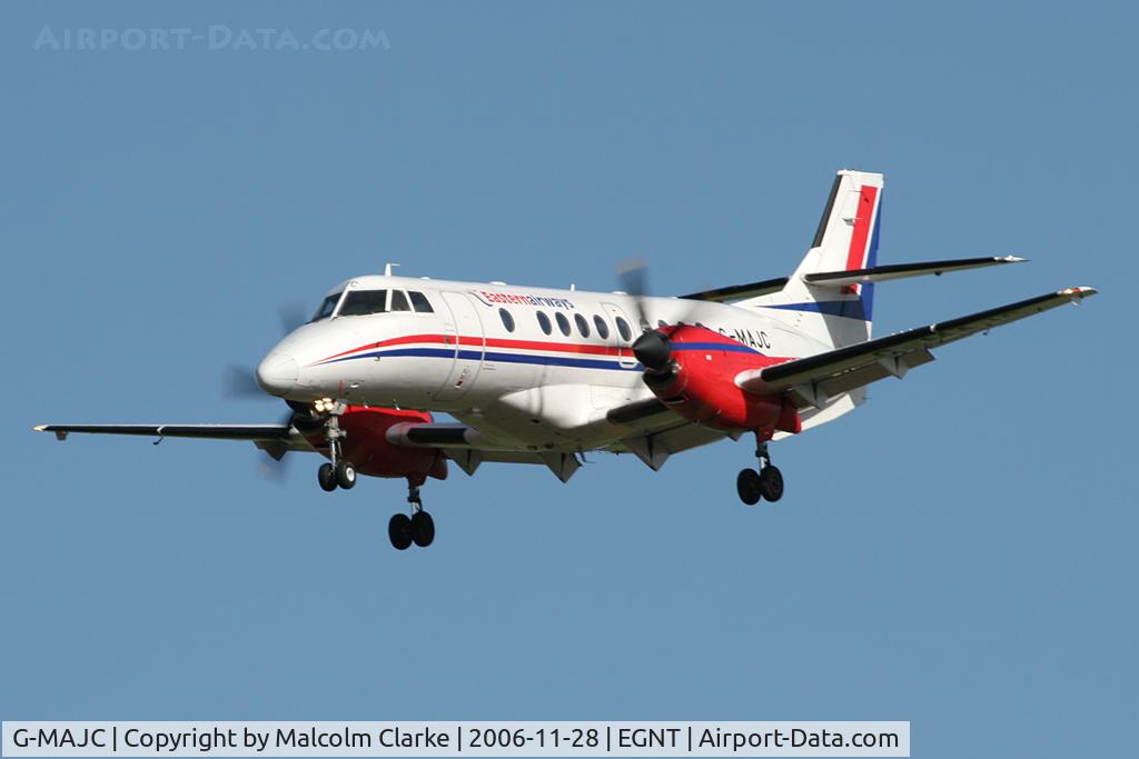 G-MAJC, 1992 British Aerospace Jetstream 41 C/N 41005, British Aerospace Jetstream 41 on approach to Newcastle Airport, November 2006.