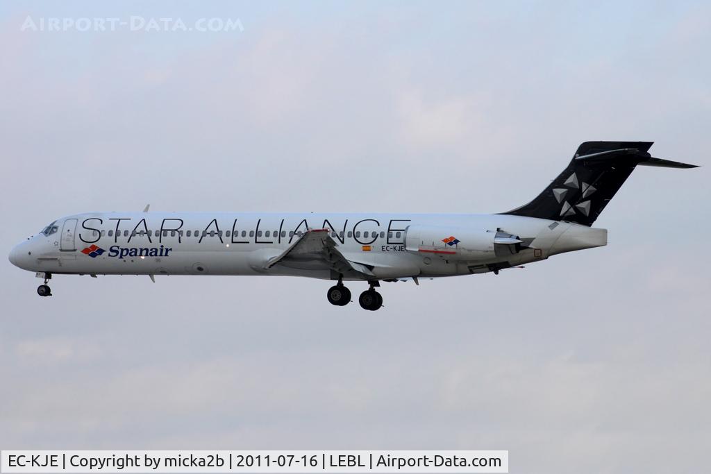 EC-KJE, 1989 McDonnell Douglas MD-87 (DC-9-87) C/N 49606, Landing