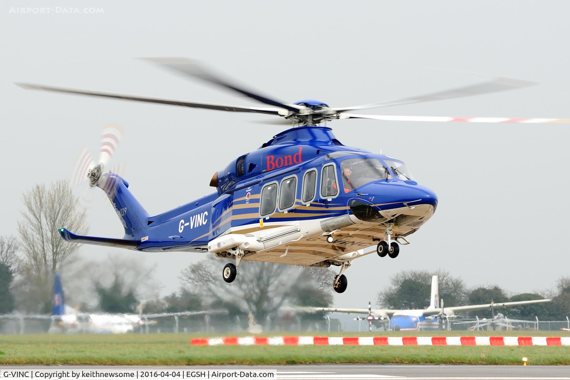 G-VINC, 2013 AgustaWestland AW-139 C/N 31478, Arriving from Aberdeen.