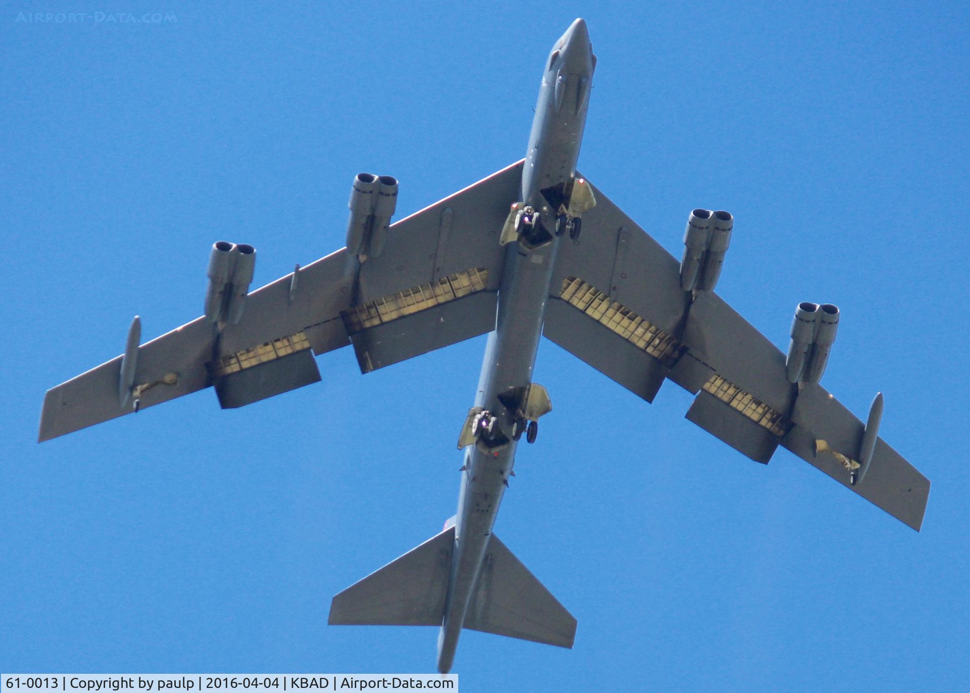 61-0013, 1961 Boeing B-52H Stratofortress C/N 464440, At Barksdale Air Force Base. Landing gear starting to come out.