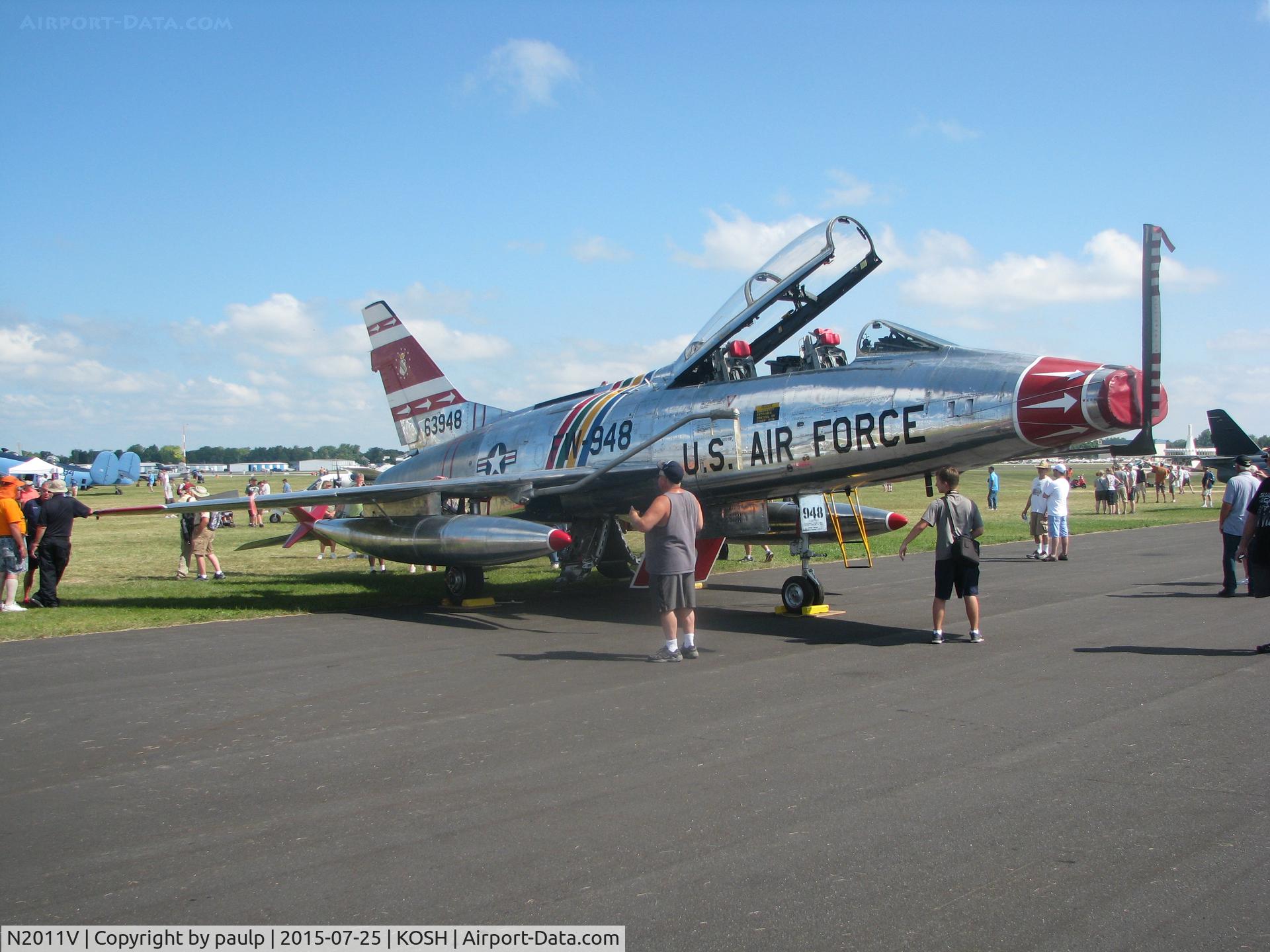 N2011V, 1958 North American F-100F Super Sabre C/N 243-224, At AirVenture.