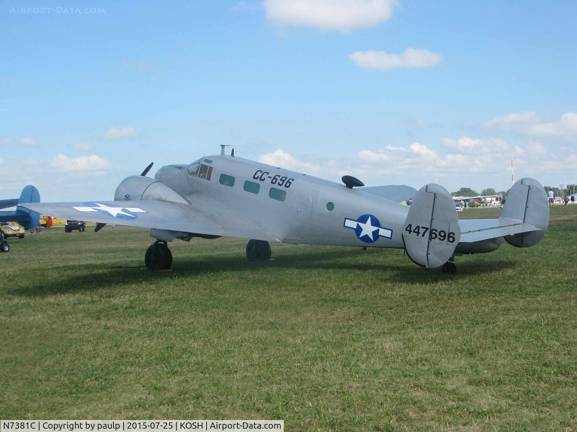 N7381C, 1944 Beech C18S C/N 8104, At AirVenture.