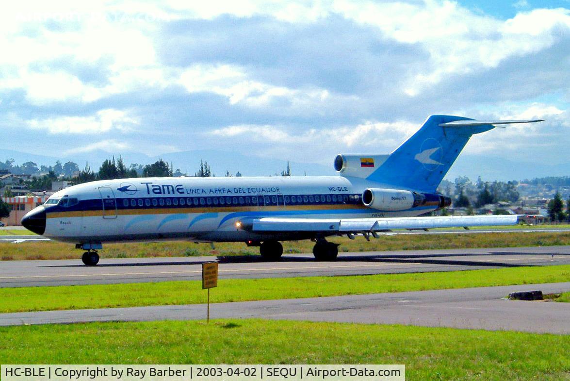 HC-BLE, 1967 Boeing 727-134 C/N 19691, Boeing  727-134 [19691] (Ecuadorian Air Force-TAME) Quito-Mariscal Sucre Int'l~HC 02/04/2003