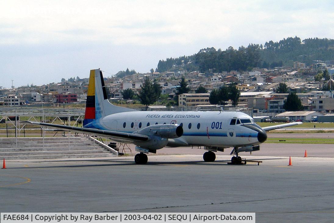 FAE684, 1970 Hawker Siddeley BAe.748-267 C/N 1684, Avro 748-2A/267 [1684] (Ecuadorian Air Force) Quito-Mariscal Sucre Int'l~HC 02/04/2003