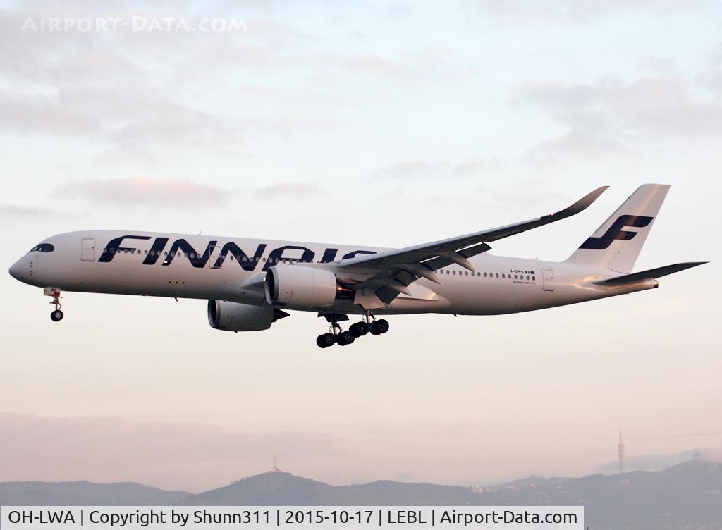 OH-LWA, 2015 Airbus A350-941 C/N 018, Landing rwy 25R