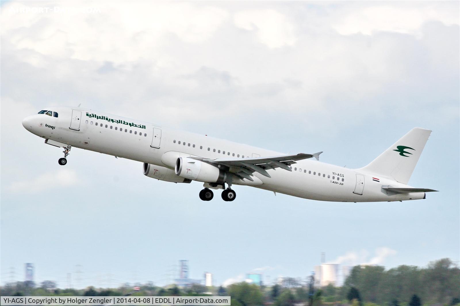 YI-AGS, 2009 Airbus A321-231 C/N 4044, Leaving DUS southbound...