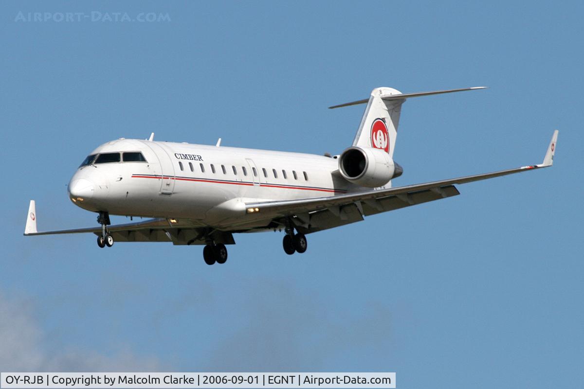 OY-RJB, 2000 Canadair CRJ-200LR (CL-600-2B19) C/N 7419, Canadair CL-600-2B19 Regional Jet CRJ-200LR on approach to 25 at Newcastle Airport, September 2006.