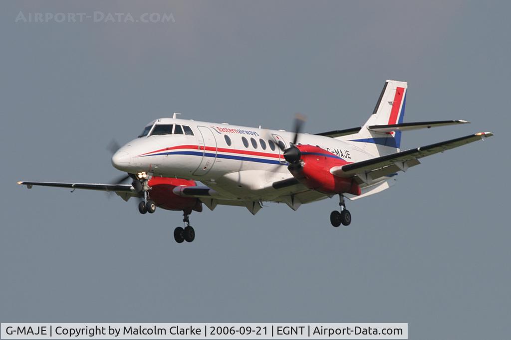 G-MAJE, 1992 British Aerospace Jetstream 41 C/N 41007, British Aerospace Jetstream 41 on approach to Newcastle Airport, September 2006.