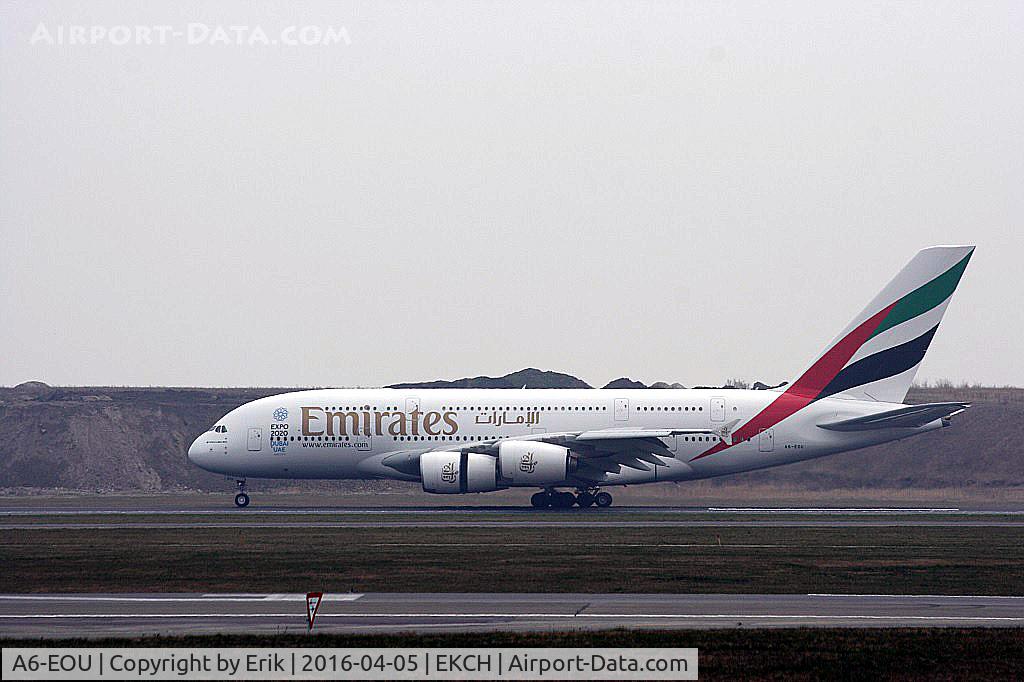 A6-EOU, 2015 Airbus A380-861 C/N 205, A6-EOU just arrived rw 04R
