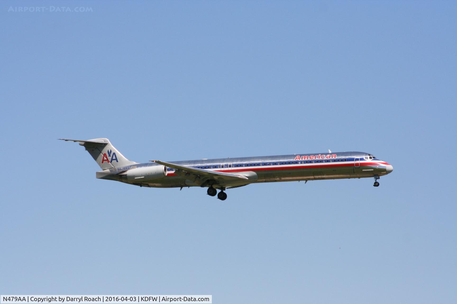 N479AA, 1988 McDonnell Douglas MD-82 (DC-9-82) C/N 49654, Another angle of AA's 479 about to touch 18R.