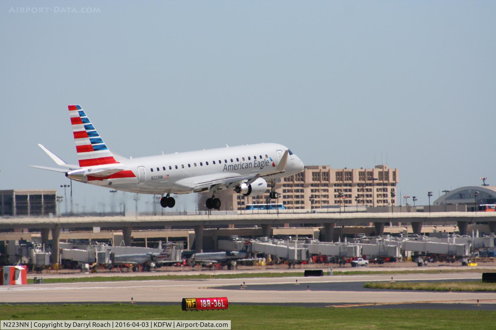 N223NN, 2015 Embraer 175LR (ERJ-170-200LR) C/N 17000529, Envoy 175 about to touch on 18R.