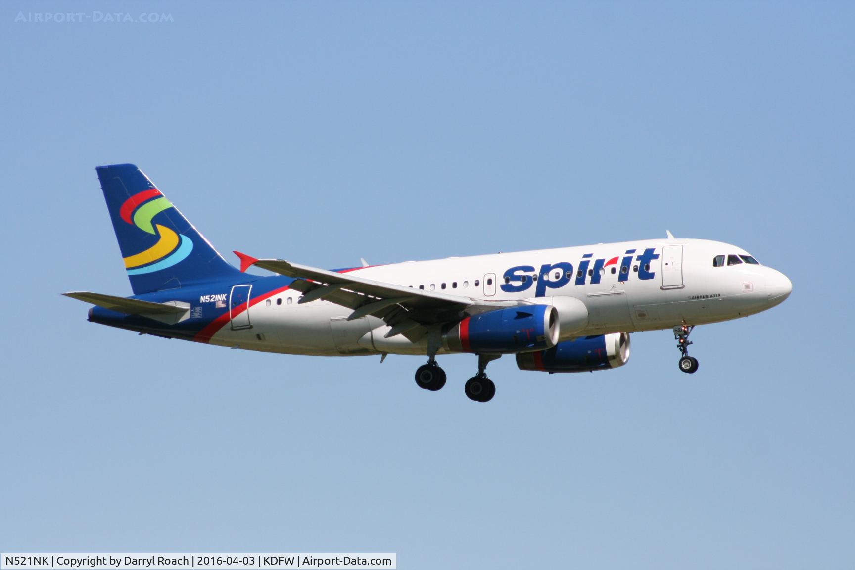 N521NK, 2006 Airbus A319-132 C/N 2797, NKS 319 short final 18R.