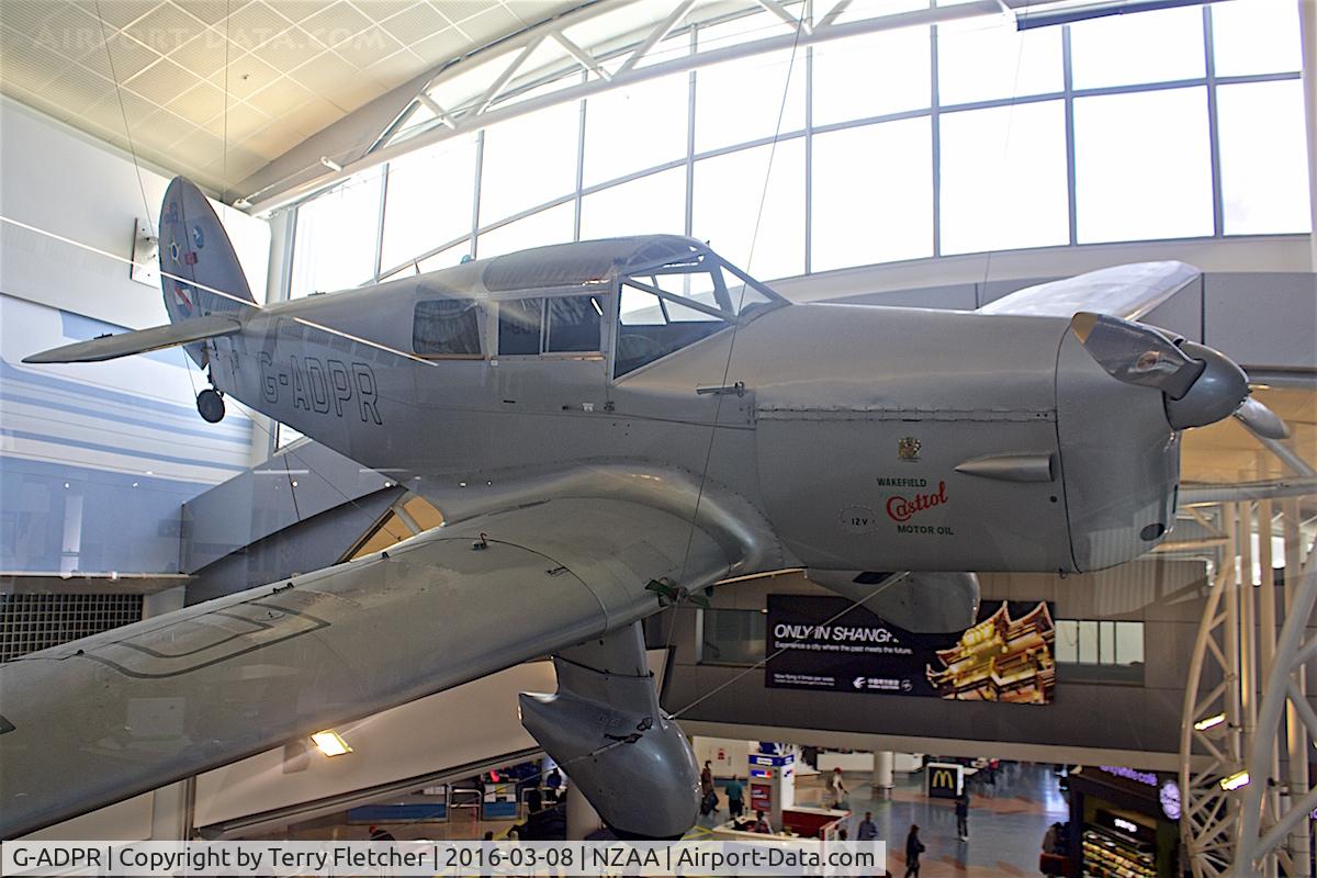 G-ADPR, 1935 Percival D-3 Gull Six (P-3) C/N D55, In the International Arrivals Hall at Auckland International Airport