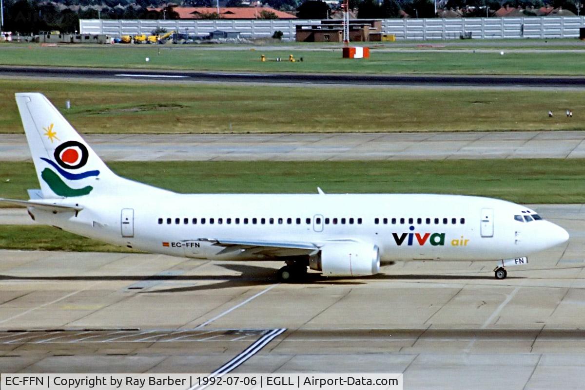 EC-FFN, 1991 Boeing 737-36E(QC) C/N 25159, Boeing 737-36E [25159] (Viva Air) Heathrow~G 06/07/1992