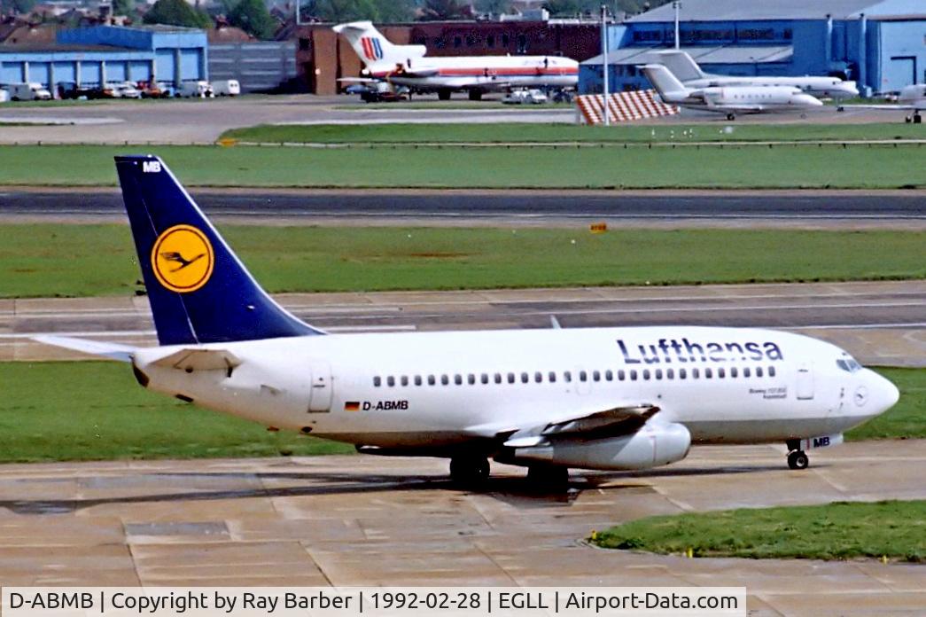 D-ABMB, 1985 Boeing 737-230 C/N 23154, Boeing 737-230 [23154] (Lufthansa) Heathrow~G 28/02/1992