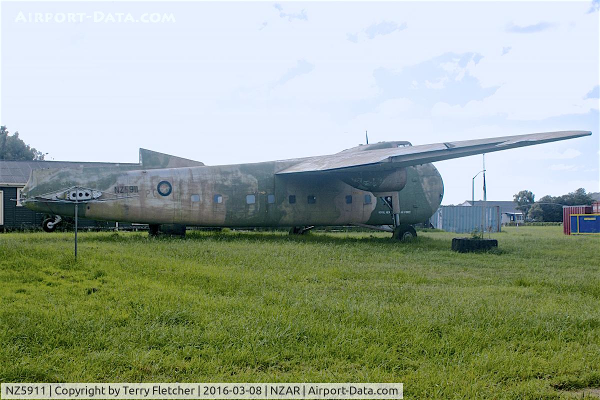 NZ5911, Bristol 170 Freighter Mk.31M C/N 13135, At Ardmore Airport , New Zealand