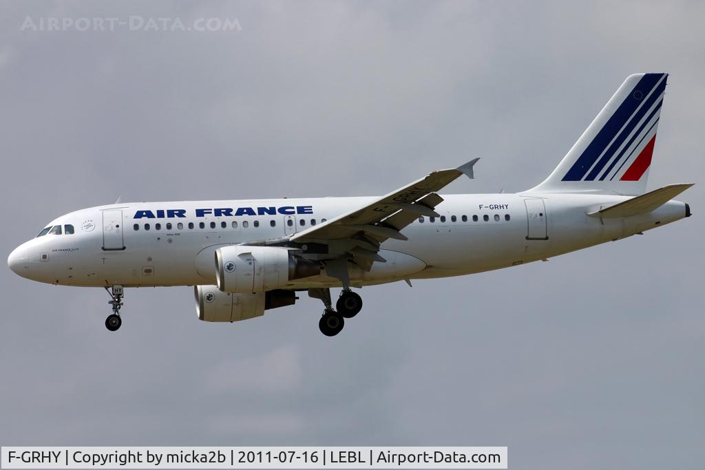 F-GRHY, 2001 Airbus A319-111 C/N 1616, Landing