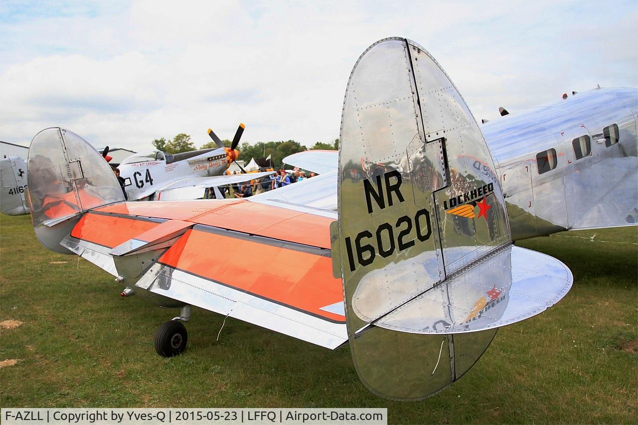 F-AZLL, 1941 Lockheed 12A Electra Junior C/N 1287, Lockheed 12A Electra Junior, Close view of tail, La Ferté-Alais airfield (LFFQ) Airshow 2015