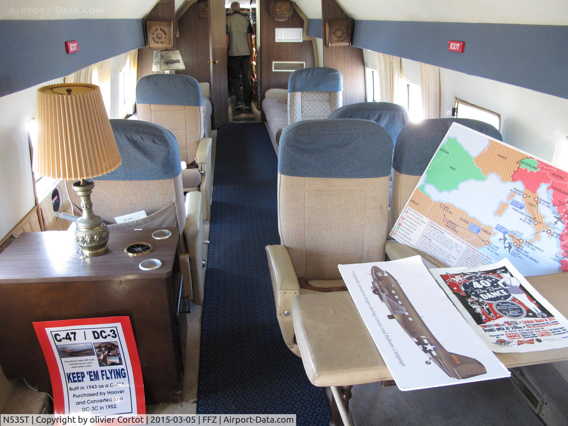 N53ST, 1943 Douglas DC3C (C-47A-20-DL) C/N 9380, nice interior