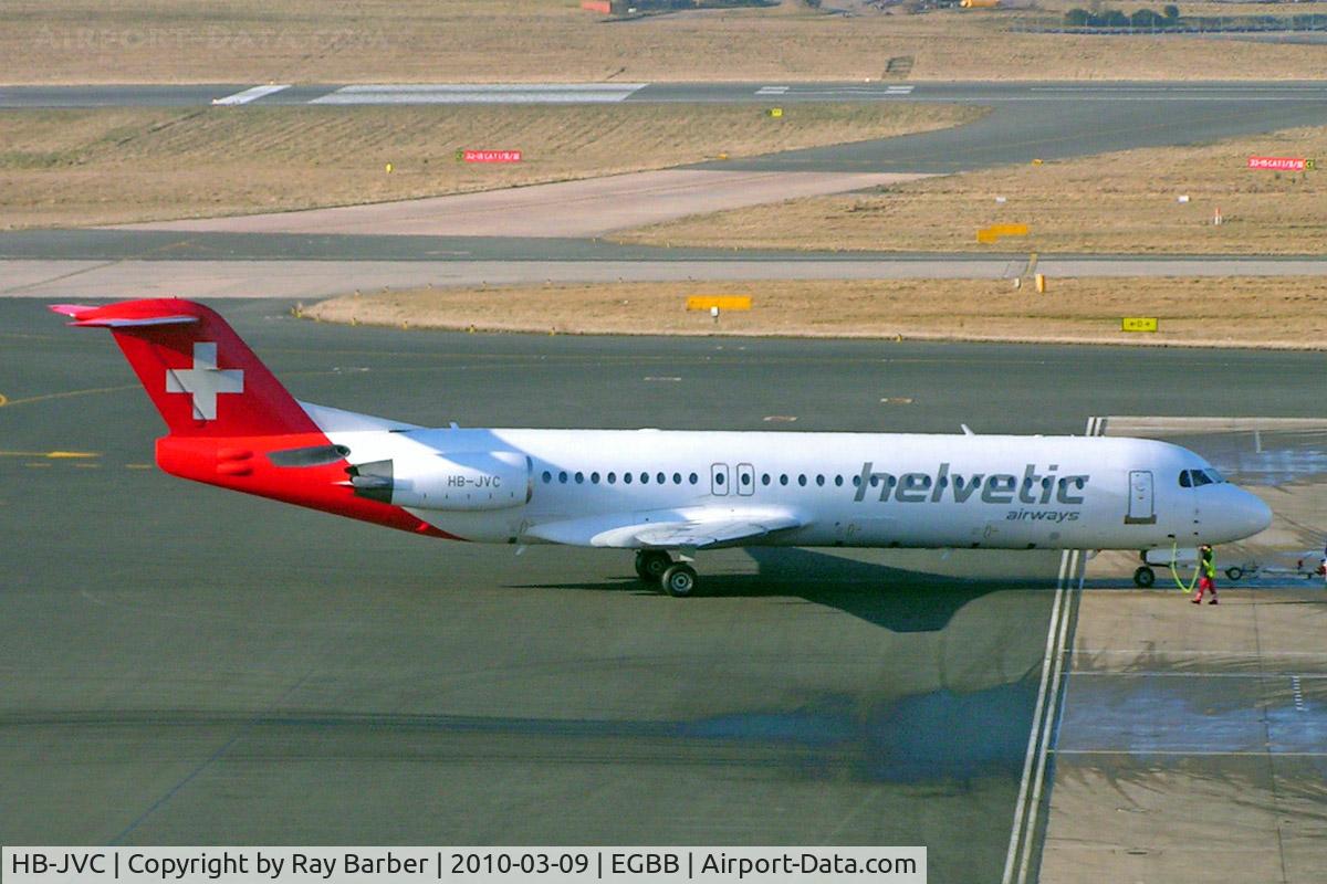 HB-JVC, 1994 Fokker 100 (F-28-0100) C/N 11501, Fokker F-100 [11501] (Helvetic Airways) Birmingham Int'l~G 09/03/2010