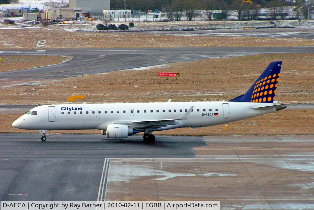 D-AECA, 2009 Embraer 190LR (ERJ-190-100LR) C/N 19000327, Embraer Emb-190-100LR [19000327] (Lufthansa Regional/Cityline) Birmingham Int'l~G 11/02/2010