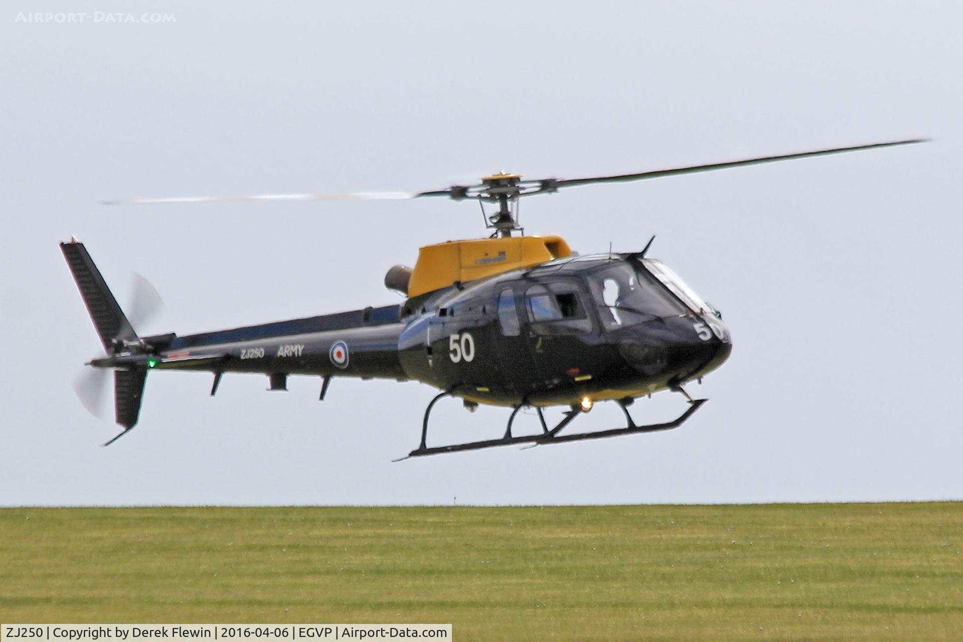 ZJ250, 1997 Eurocopter AS-350BB Squirrel HT2 Ecureuil C/N 3047, Squirrel HT2, coded 50, 2 Regiment 670 Squadron Middle Wallop based, previously G-BXOG, seen hover practicing.