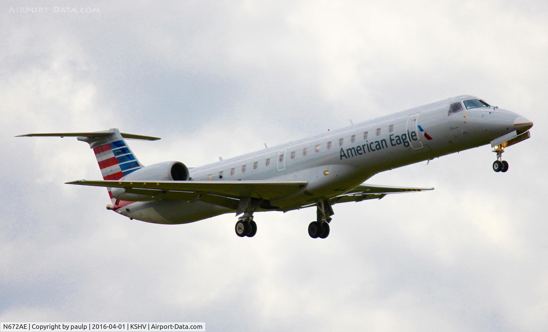 N672AE, 2004 Embraer ERJ-145LR (EMB-145LR) C/N 145794, At Shreveport Regional.