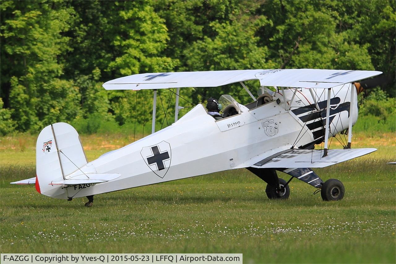 F-AZGG, 1958 CASA 1-131E Jungmann C/N 2156, CASA 1-131E Jungmann, Taxiing to parking area, La Ferté-Alais airfield (LFFQ) Airshow 2015