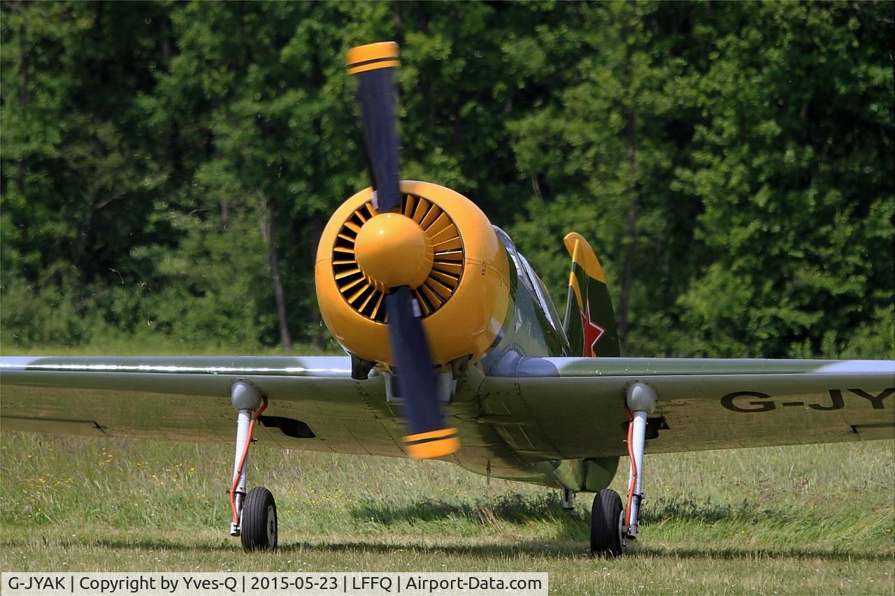 G-JYAK, 1985 Yakovlev Yak-50 C/N 853001, Yakovlev Yak-50, Taxiing to parking area, La Ferté-Alais airfield (LFFQ) Airshow 2015