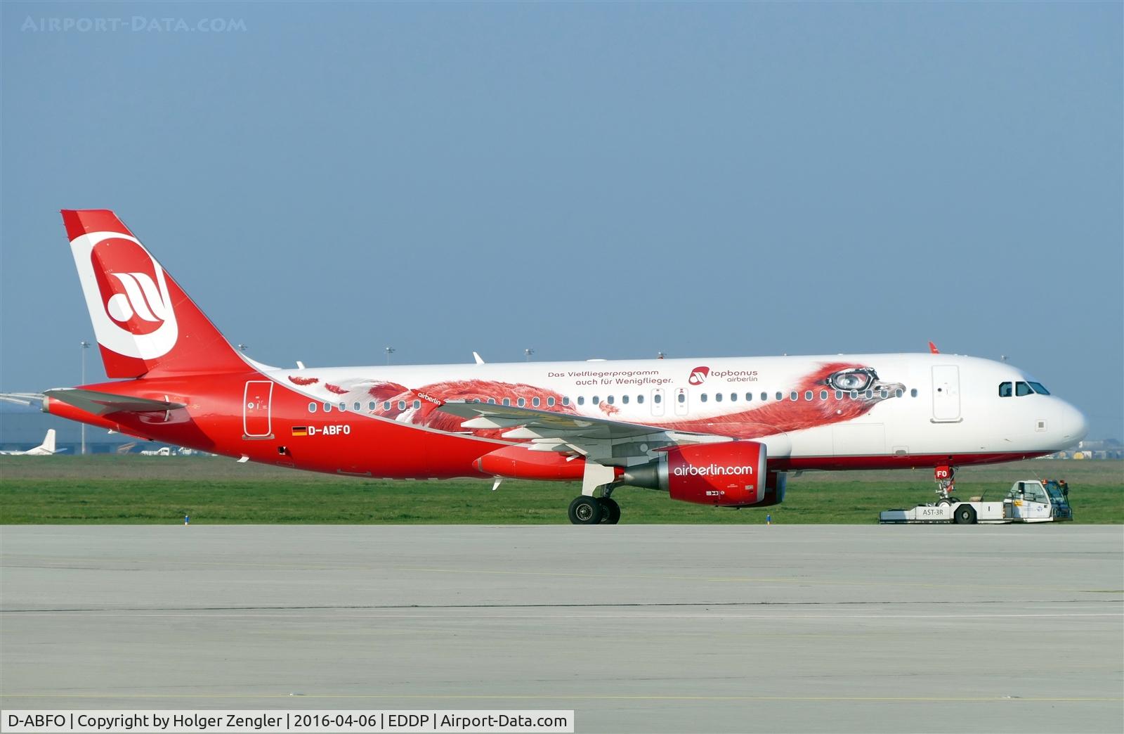 D-ABFO, 2010 Airbus A320-214 C/N 4564, Ostrich or emu? No idea what the story behind the story is......  (Air Berlin's giant red ostrich named 