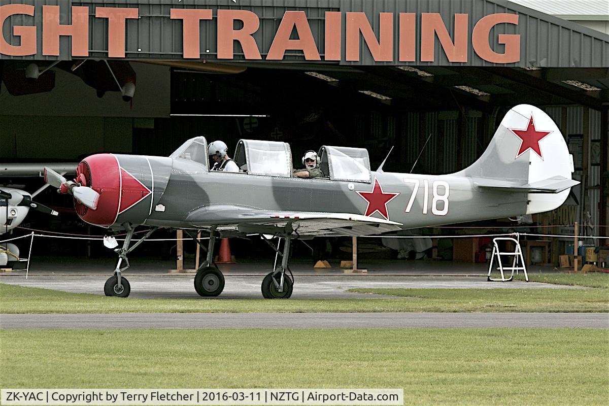 ZK-YAC, Yakovlev Yak-52 C/N 822108, At Tauranga