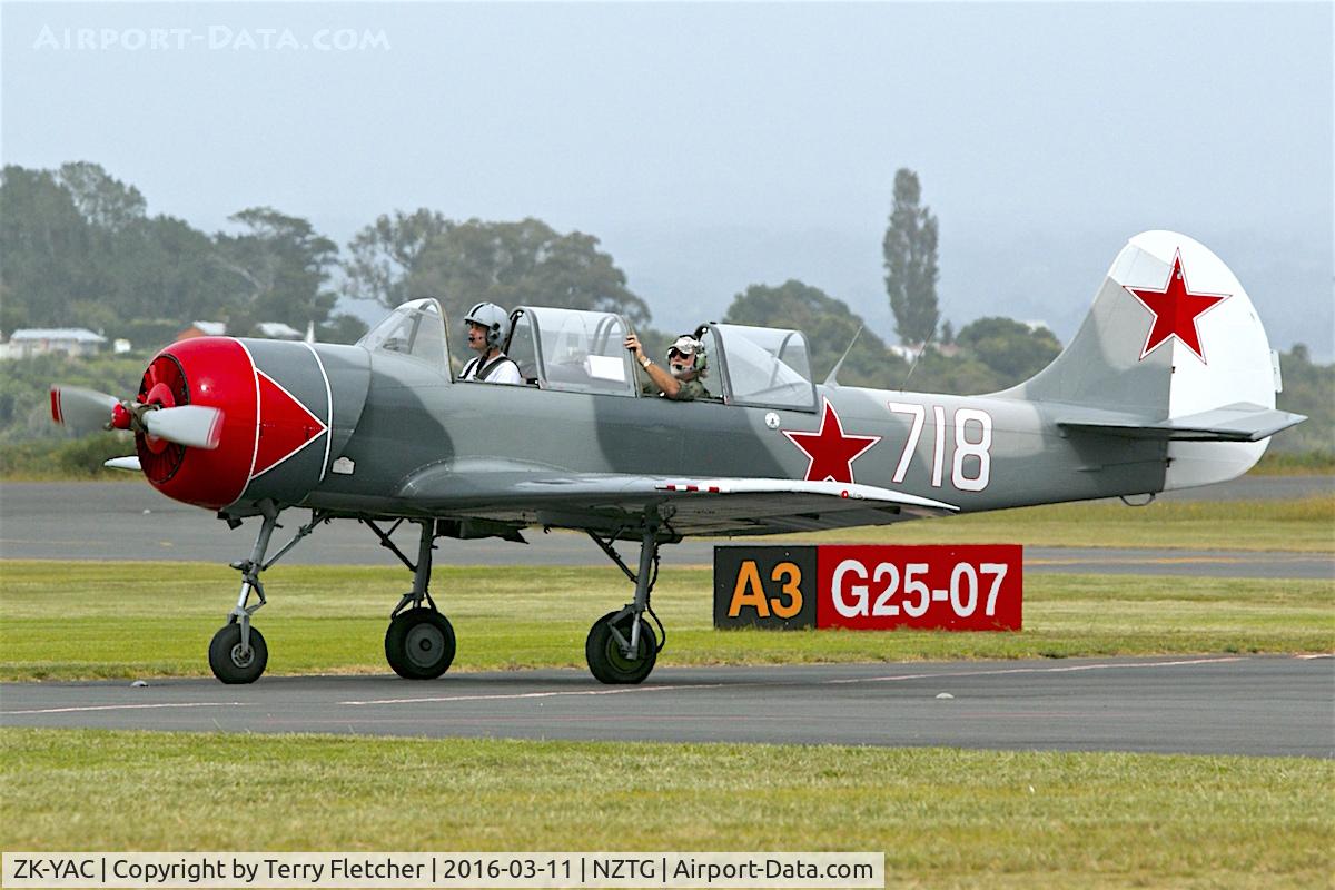 ZK-YAC, Yakovlev Yak-52 C/N 822108, At Tauranga