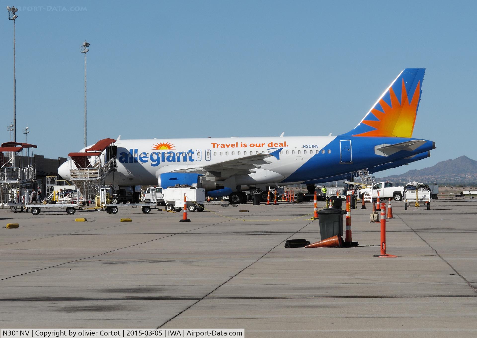 N301NV, 2004 Airbus A319-112 C/N 2319, Mesa, home of allegiant airlines