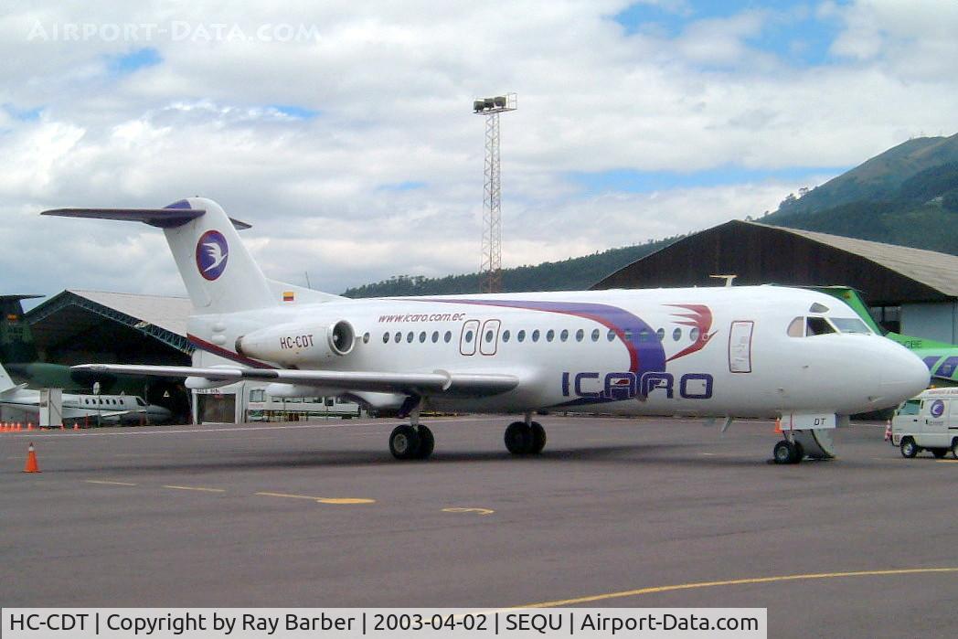 HC-CDT, 1985 Fokker F-28-4000 Fellowship C/N 11222, Fokker F-28-4000 Fellowship [11222] (ICARO Express) Quito-Mariscal Sucre Int'l~HC 02/04/2003