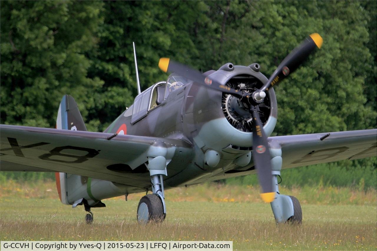 G-CCVH, 1939 Curtiss H-75A-1 C/N 12881, Curtiss H-75A-1, Taxiing to parking area, La Ferté-Alais airfield (LFFQ) Airshow 2015