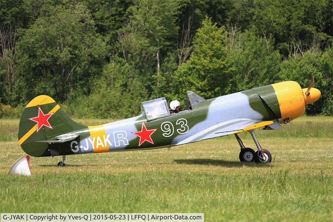 G-JYAK, 1985 Yakovlev Yak-50 C/N 853001, Yakovlev Yak-50, Taxiing to parking area, La Ferté-Alais airfield (LFFQ) Airshow 2015