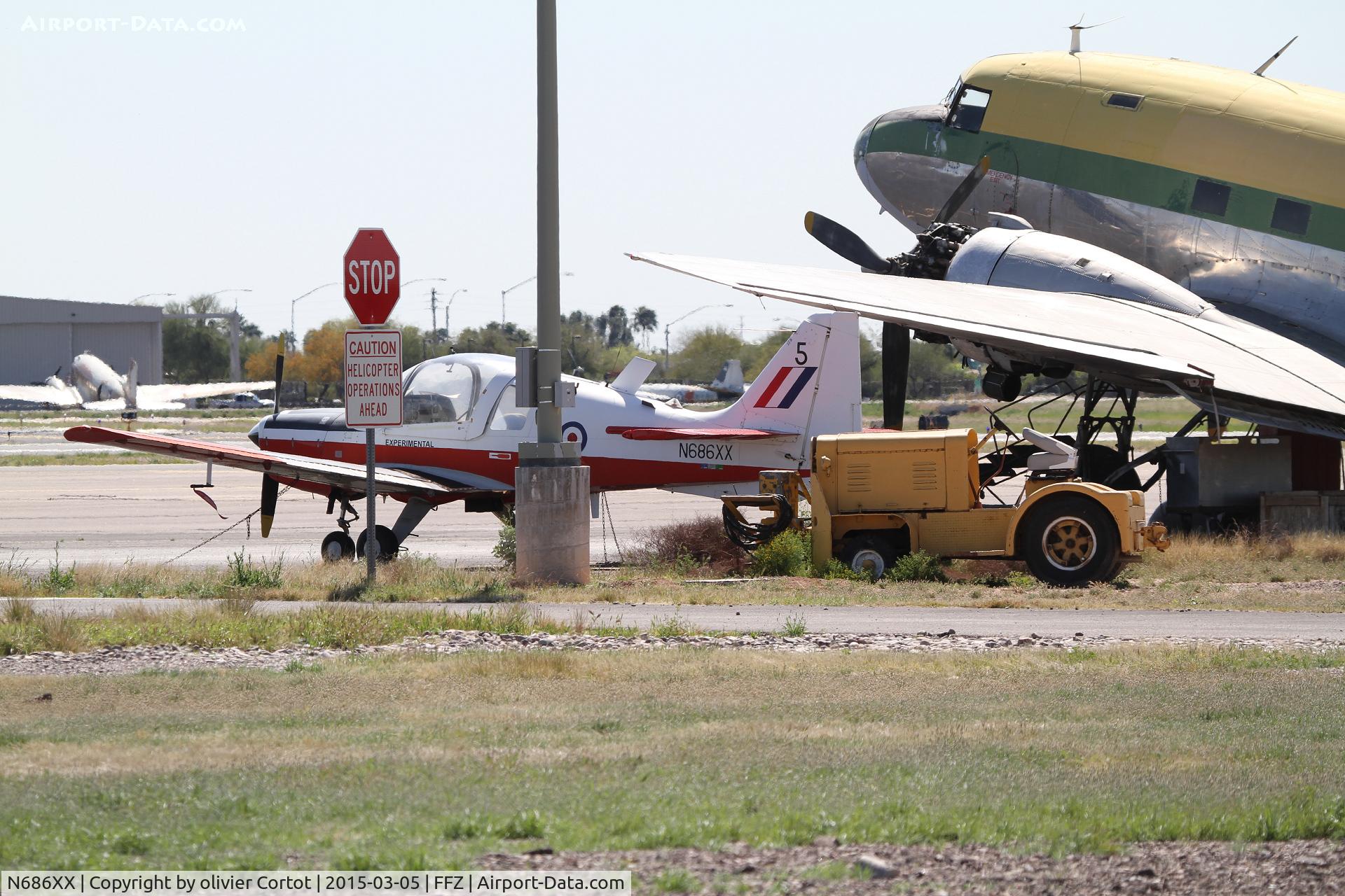 N686XX, 1975 Scottish Aviation Bulldog T.1 C/N BH120/332, Falcon field
