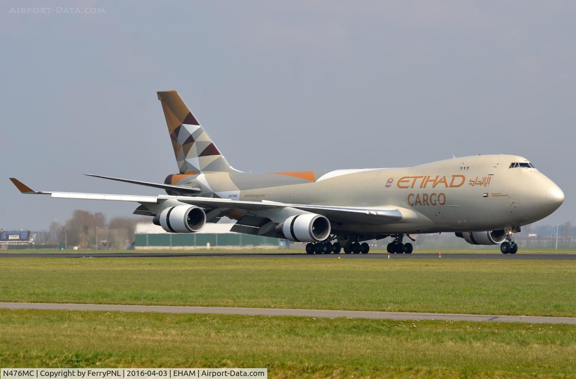 N476MC, 1999 Boeing 747-47UF C/N 29256, B744F operated for Etihad by Atlas Air.