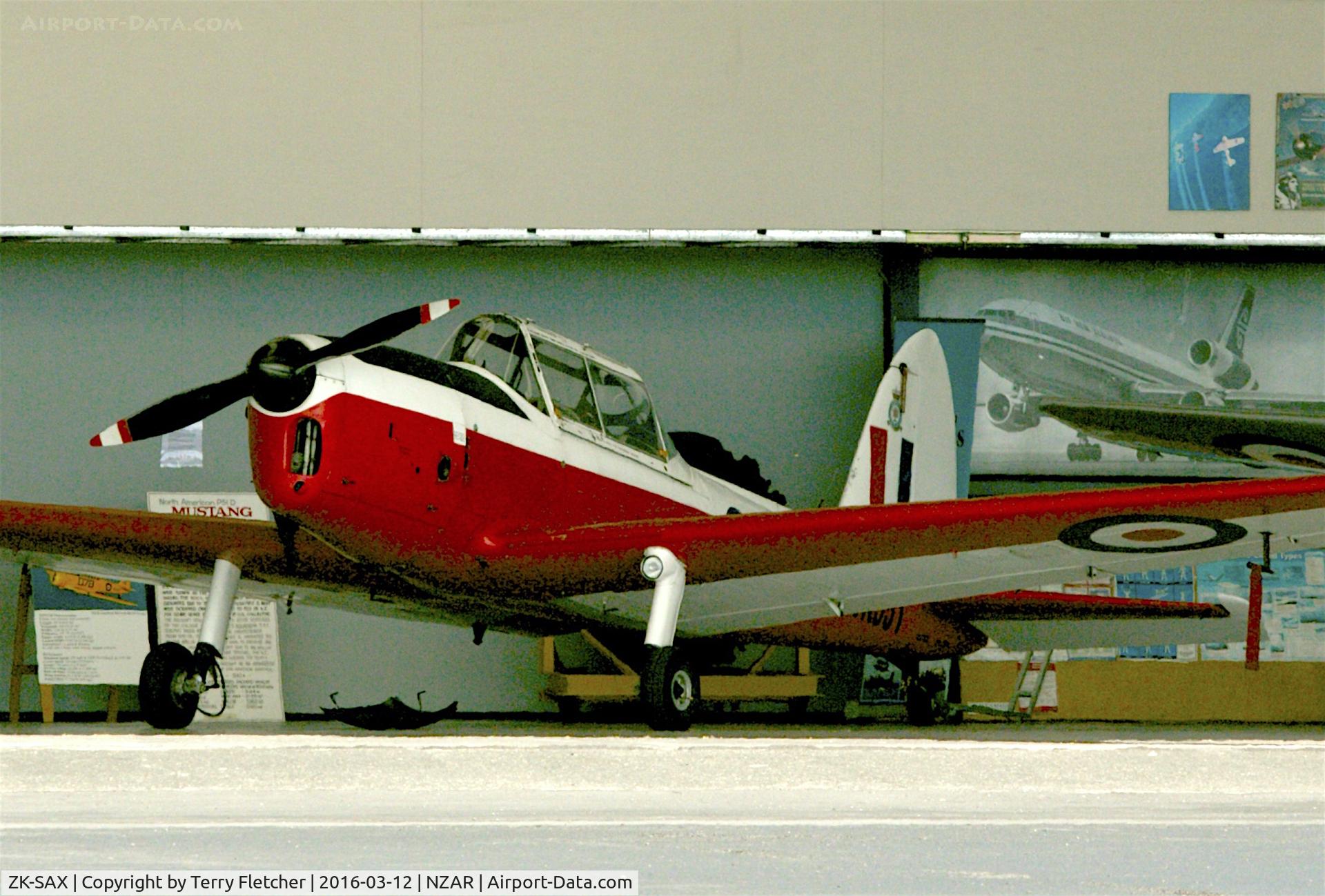 ZK-SAX, De Havilland DHC-1 Chipmunk T.10 C/N C1/0566, At Ardmore Airport , Auckland , North Island , New Zealand