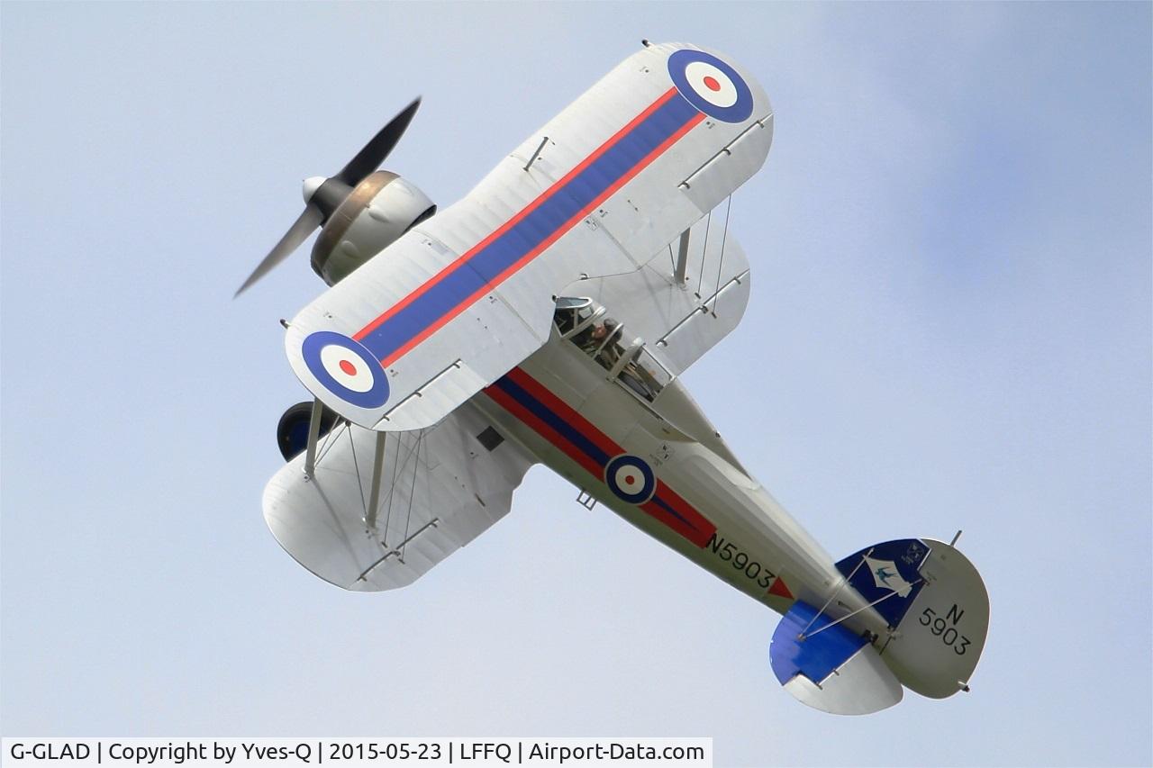 G-GLAD, 1939 Gloster Gladiator Mk2 C/N G5/75751, Gloster Gladiator II, On display, La Ferté-Alais (LFFQ) Air show 2015