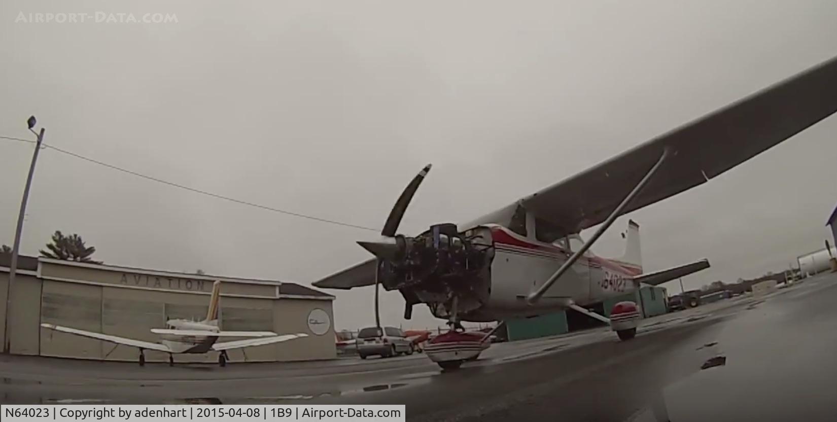 N64023, 1975 Cessna 172M C/N 17264969, N64023 engine run-up with cowling removed following an oil change.