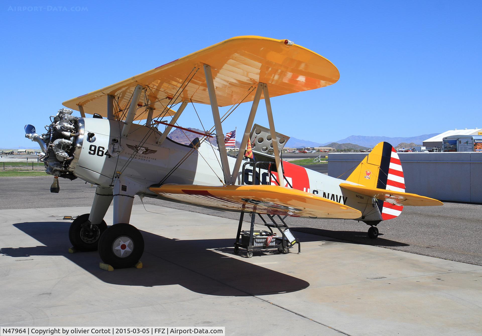 N47964, 1943 Boeing B75N1 C/N 75-7540, new paint