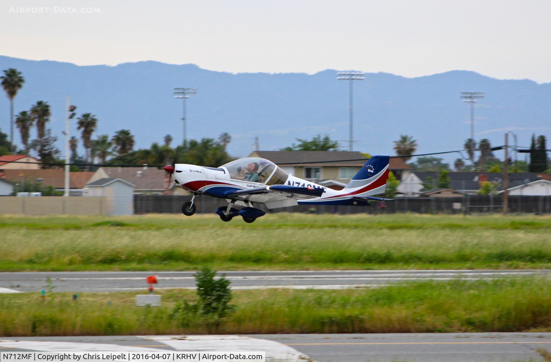 N712MF, 2006 Evektor-Aerotechnik Sportstar C/N 20060712, Locally-based 2006 Sportstar landing at Reid Hillview Airport, San Jose, CA.