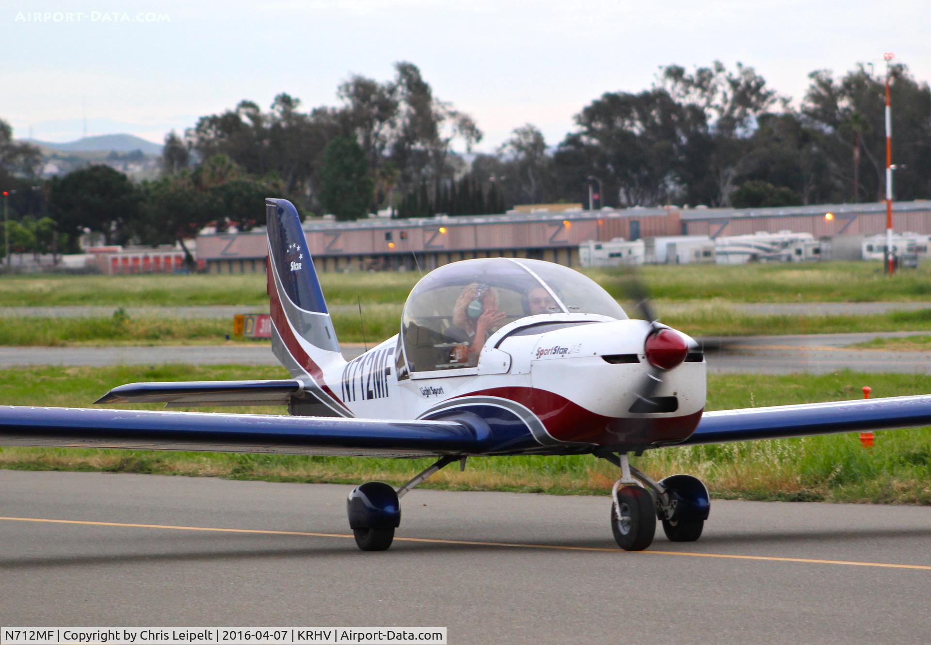 N712MF, 2006 Evektor-Aerotechnik Sportstar C/N 20060712, Locally-based 2006 Sportstar taxing in after landing at Reid Hillview Airport, San Jose, CA.