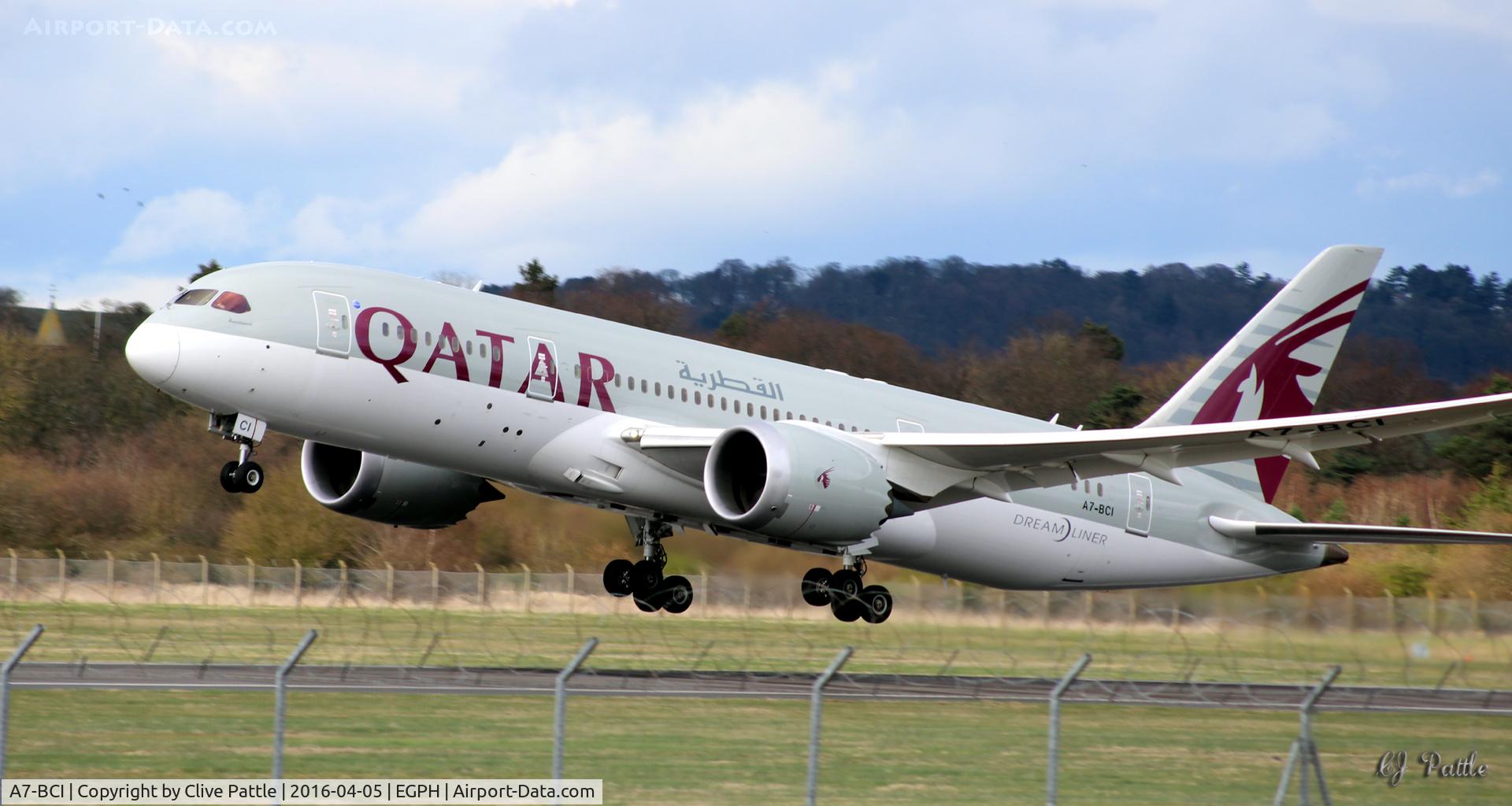 A7-BCI, 2013 Boeing 787-8 Dreamliner Dreamliner C/N 38327, Depart Edinburgh EGPH destination Doha