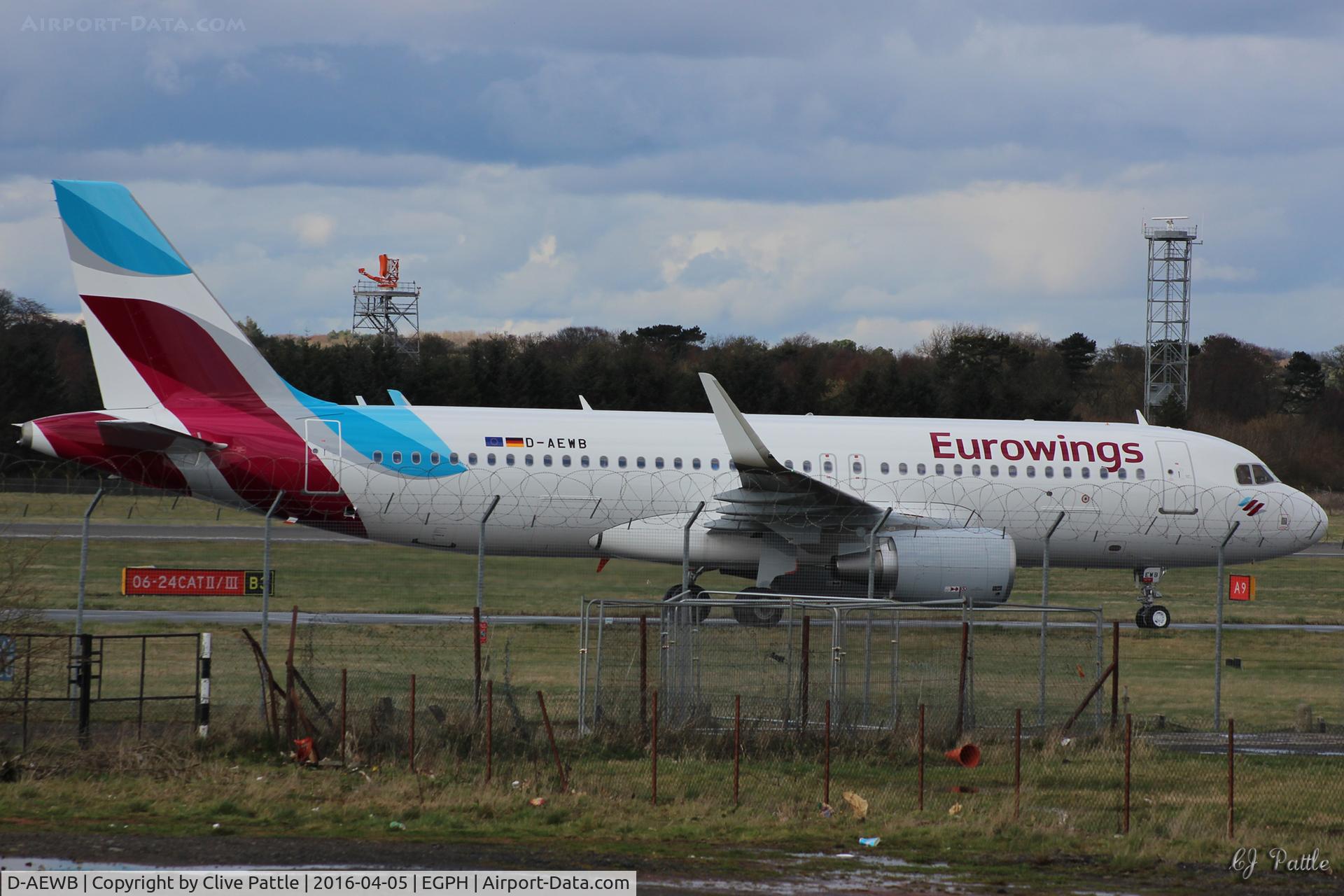 D-AEWB, 2016 Airbus A320-214 C/N 6992, Taxy to gate at Edinburgh EGPH - a new aircraft for airport-data