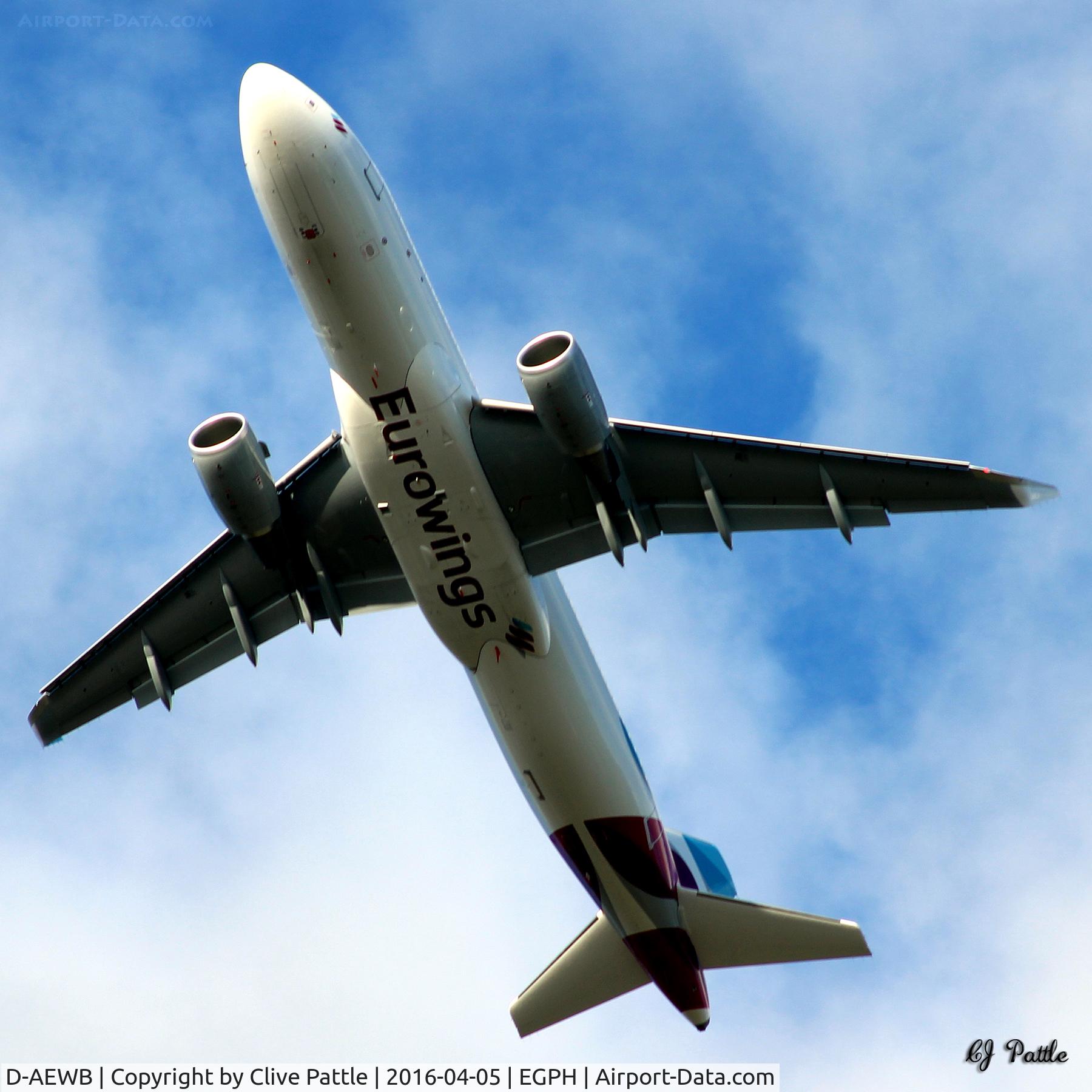 D-AEWB, 2016 Airbus A320-214 C/N 6992, Climb out from Edinburgh EGPH