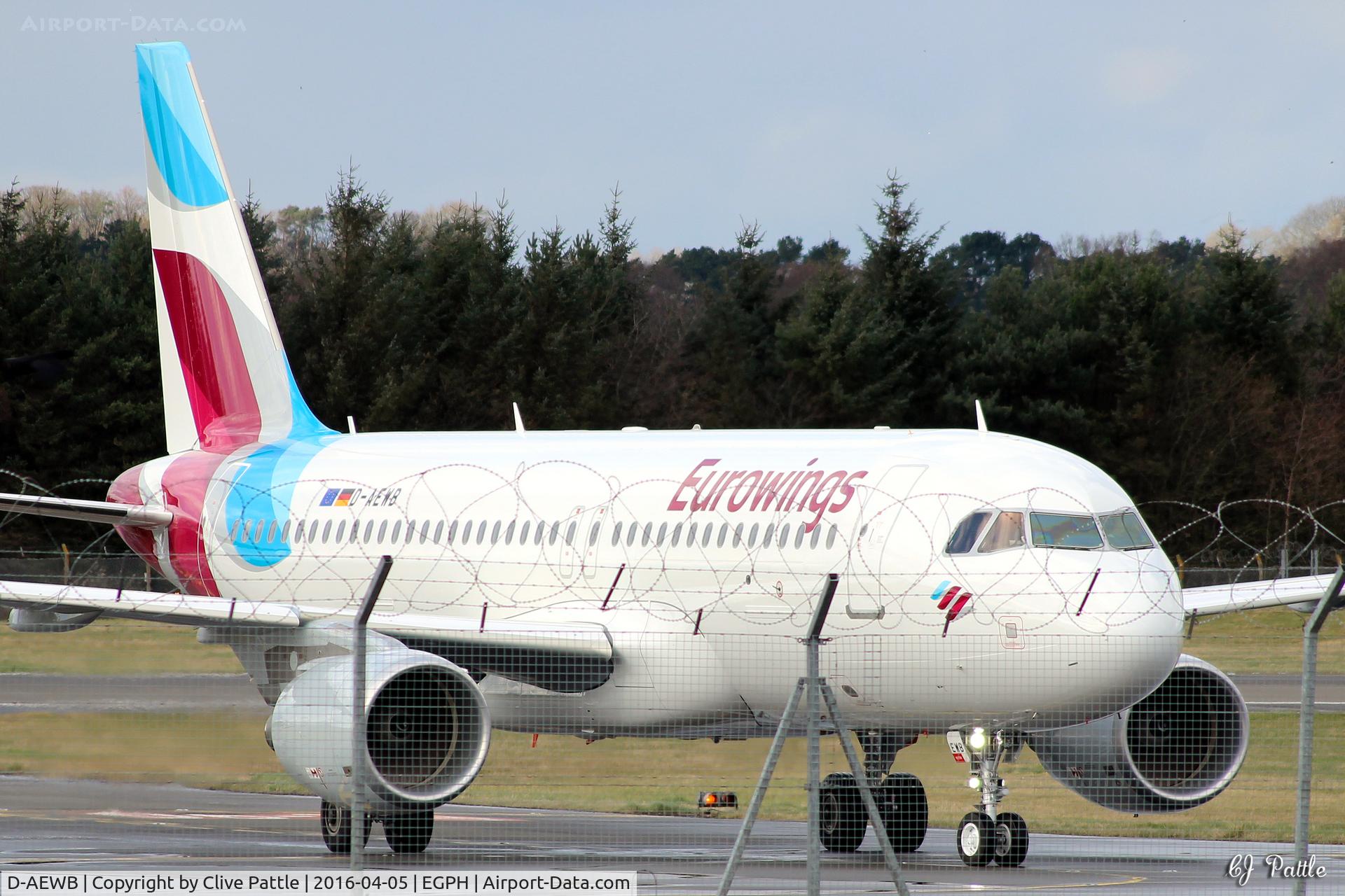 D-AEWB, 2016 Airbus A320-214 C/N 6992, Taxy in at  Edinburgh EGPH